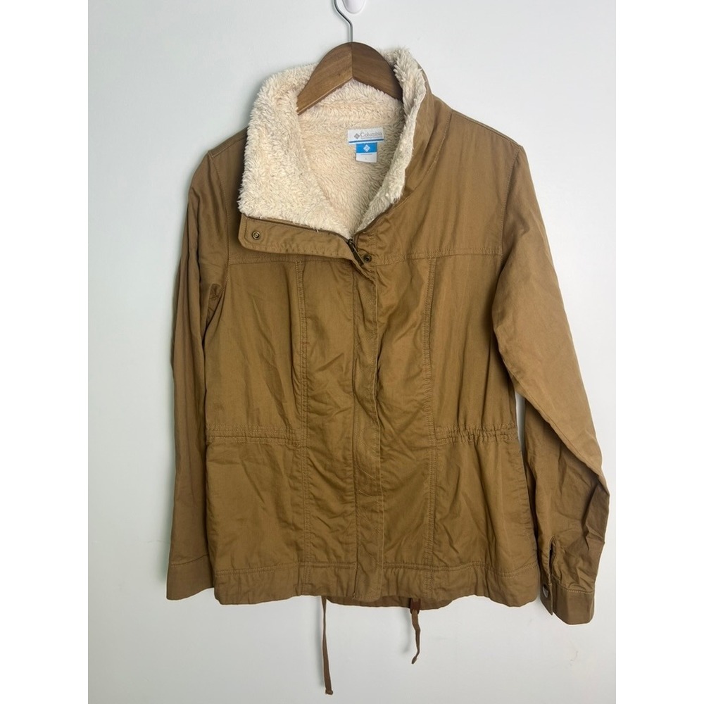 Columbia WM LG Brown Sherpa Lined Utility Jacket Field Coat Gorpcore Hiking Camp